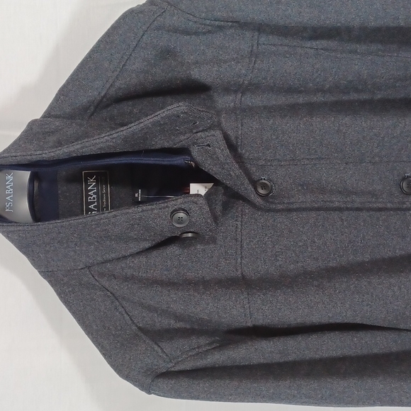 Jos A Bank Winter Coat Gray & Blue Zips & Buttons Up Size XXL New with tags - Picture 3 of 8